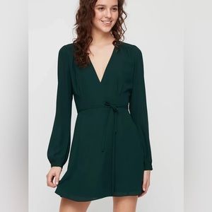Sunday Best Dark Green Wrap-Tie Alexi Dress (Size 4)